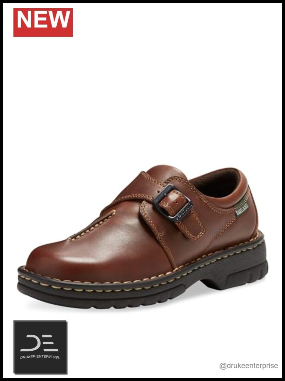 Women's Leather Slip-On Loafers with Adjustable Buckle